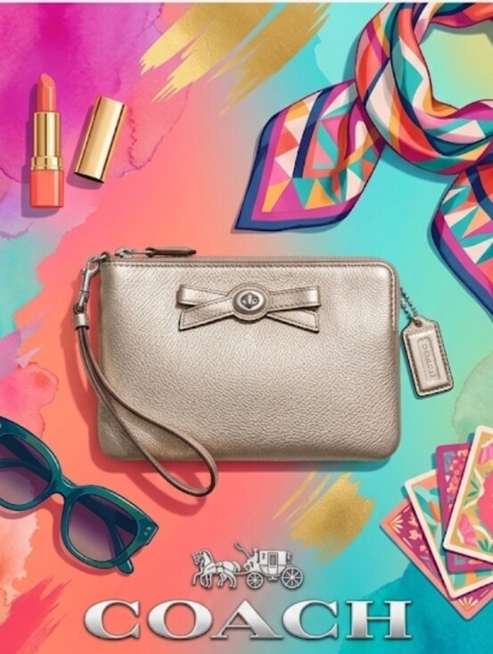 Coach Handbags - COACH Metallic Silver Leather Wristlet